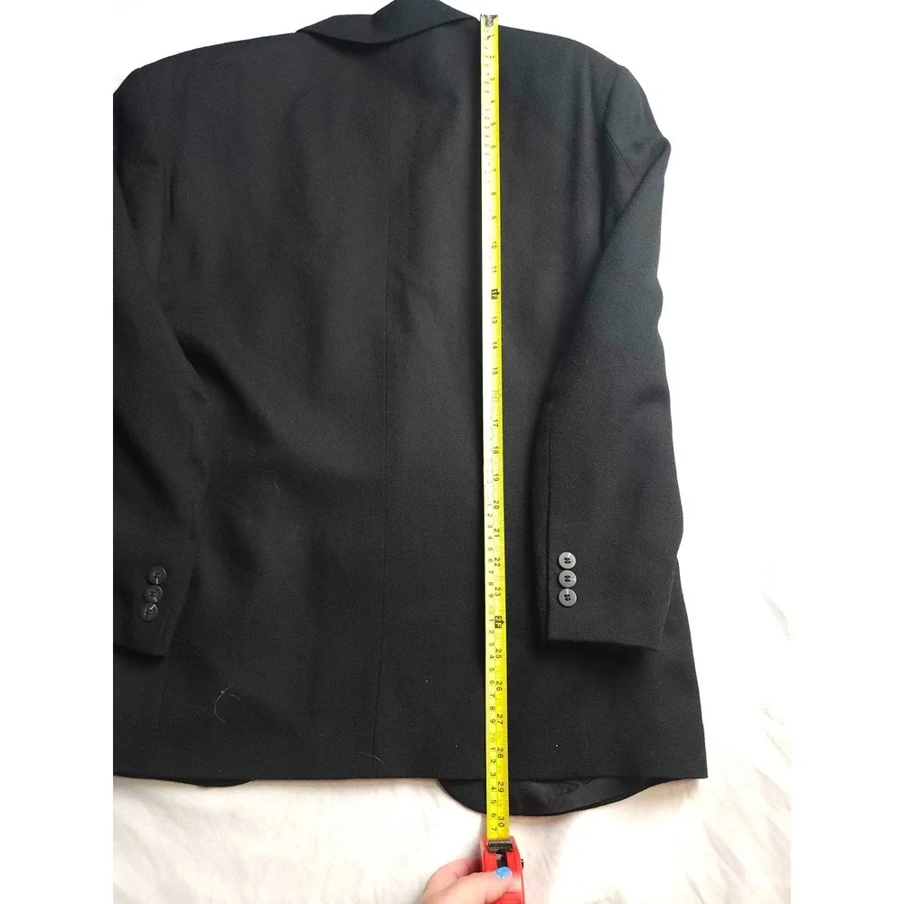 Vintage 80s‎ 90s J Riggings Suit Jacket Mens 38 Black Wool Preppy Corporate Goth